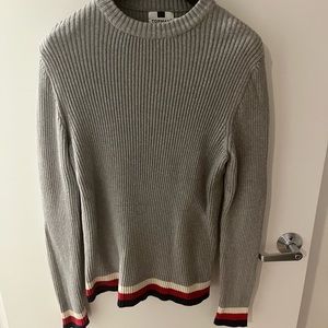Topman Topshop Crew Neck Sweater Ribbed Large Gray